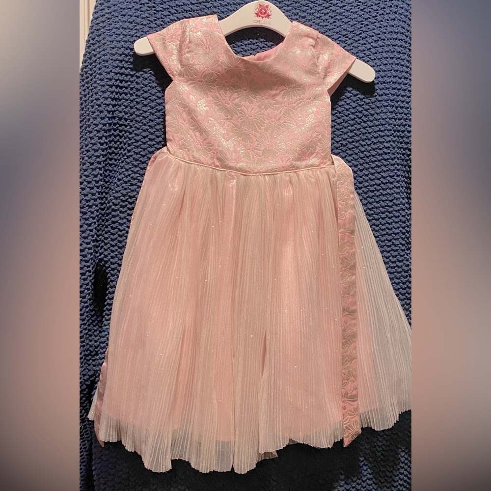 Nannette Kids Pink Dress with Gold Details